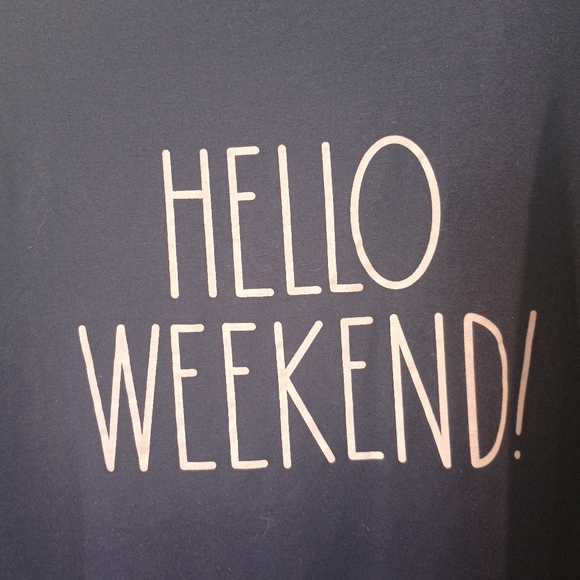 Ray Dunn Navy Blue Sleeveless Graphic Hello Weekend Tank Top Size L - Picture 5 of 6